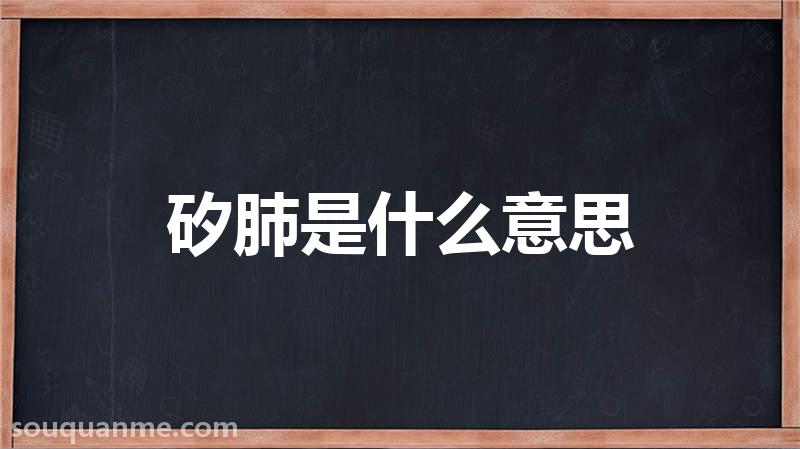 矽肺是什么意思 矽肺的读音拼音 矽肺的词语解释